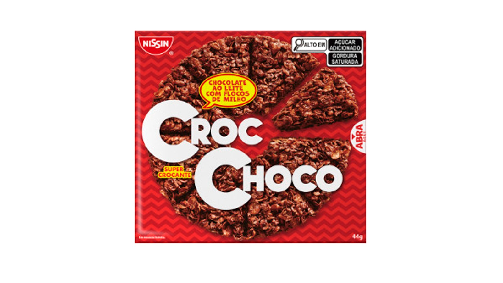 CROC CHOCO NISSIN 44G CHOC AO LEITE C/ FLOCO MILHO